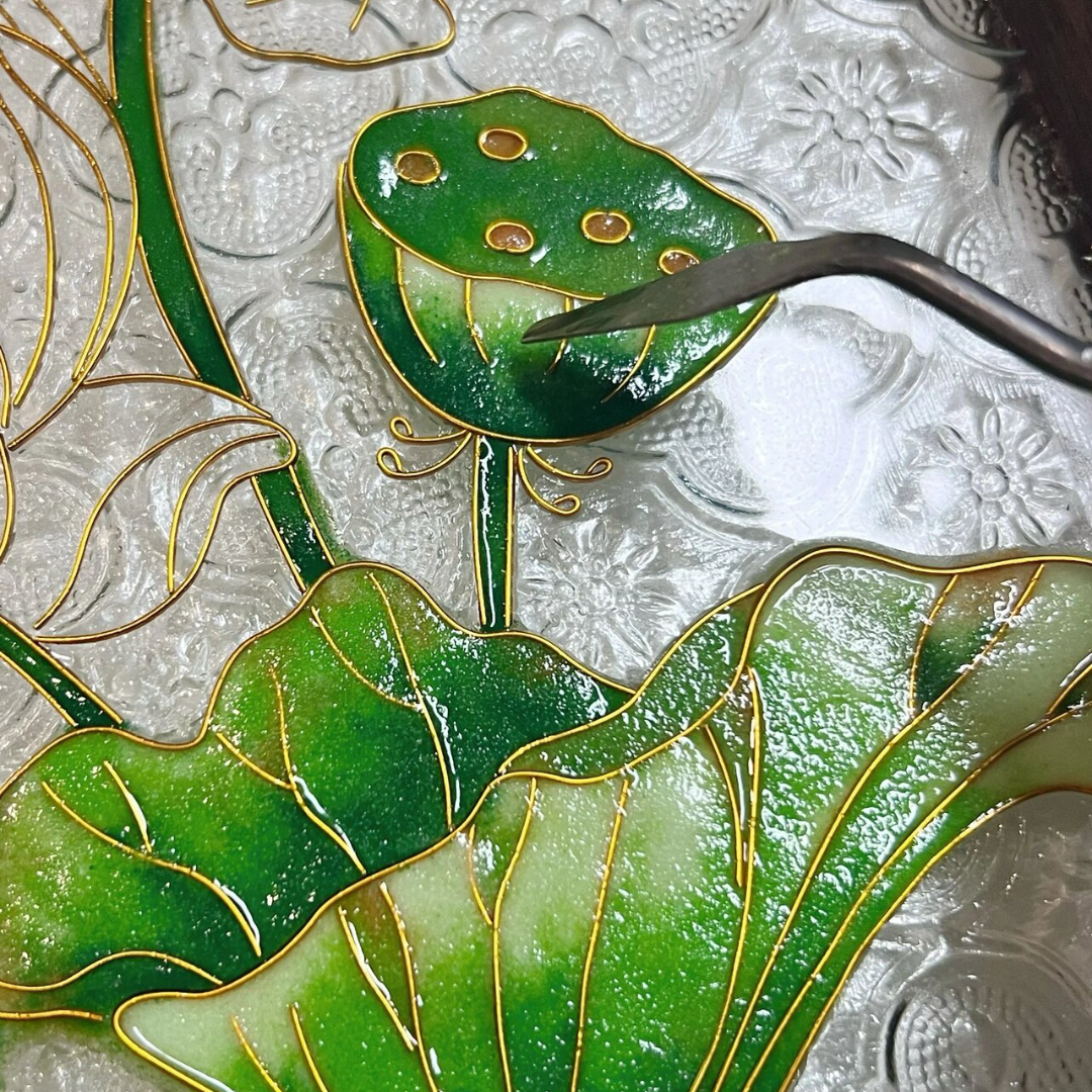 Filigree on Glass, DIY Cloisonne Filigree Enamel Painting Kit, with Tutorial& All Tools