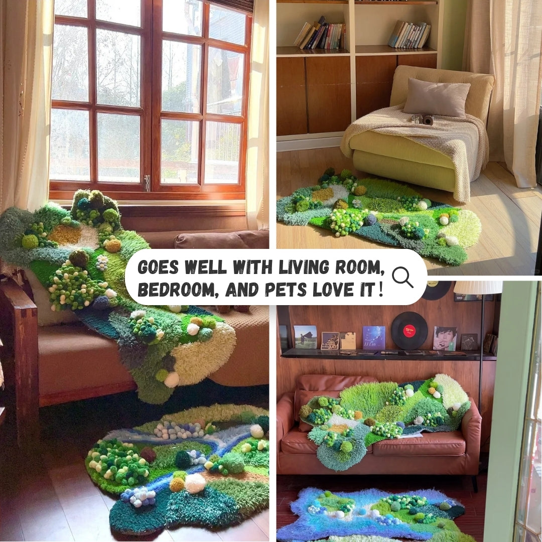 Moss Carpet, Latch Hook Kit, Beginner DIY Project with Tutorials