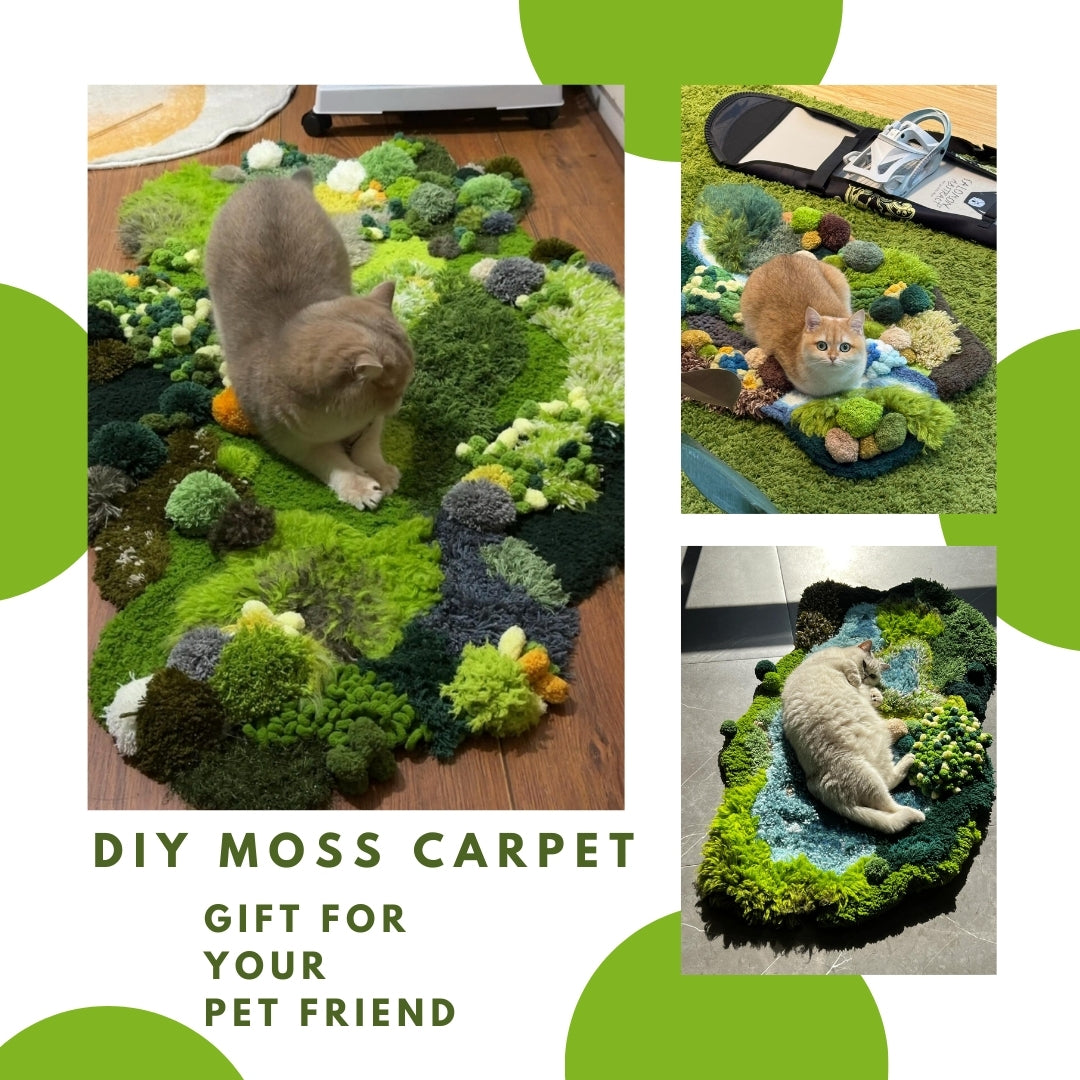 Spring Moss Carpet, Latch Hook Kit, Beginner DIY Project with Tutorials