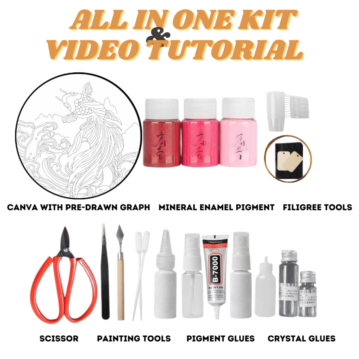 Phoenix,Beginner Cloisonné Enamel DIY Kit, with Tutorial& All Tools