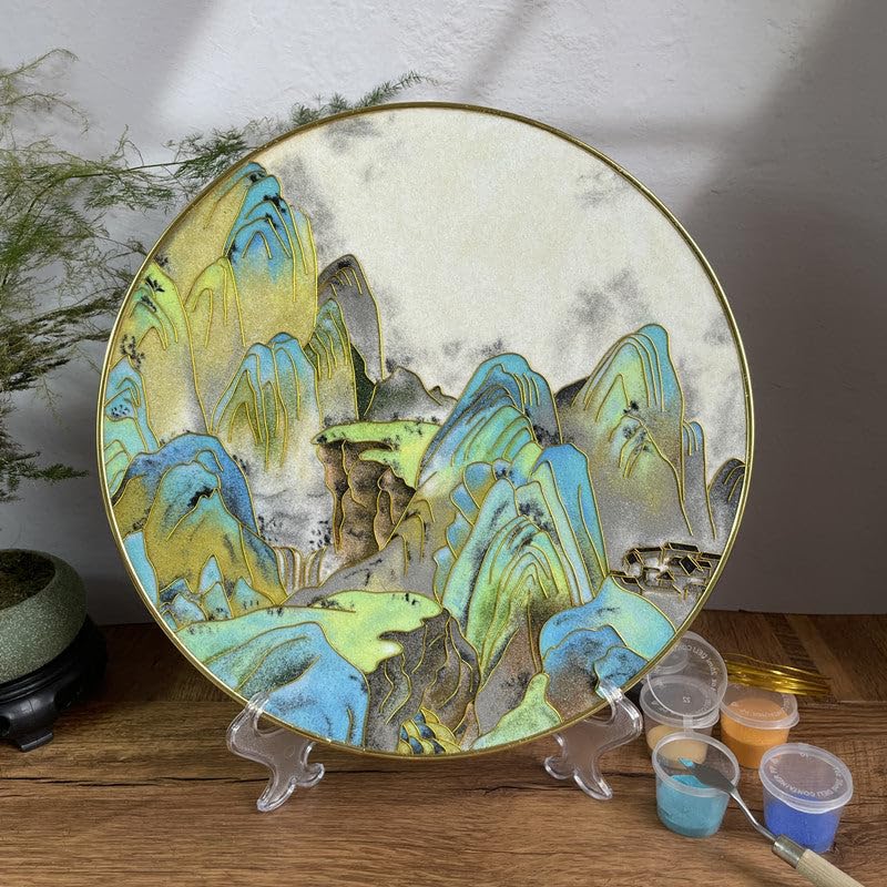 Mountains, DIY Cloisonne Filigree Enamel Painting Kit, with Tutorial& All Tools