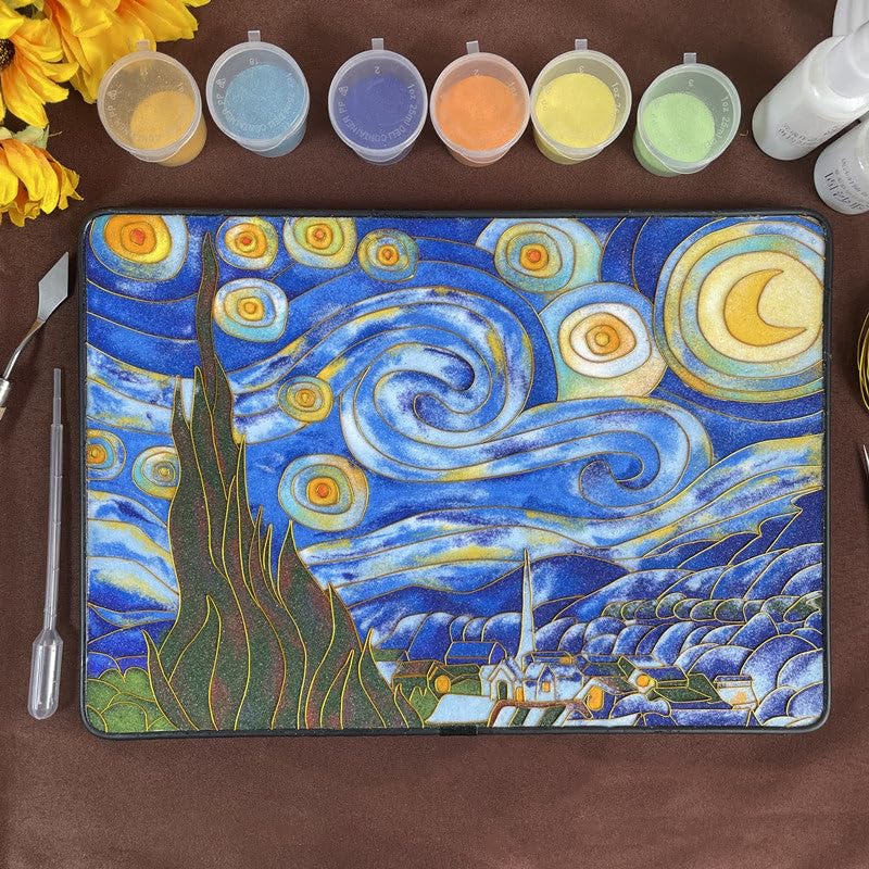 Van Gogh, DIY Cloisonne Filigree Enamel Kit, with Tutorial& All Tools