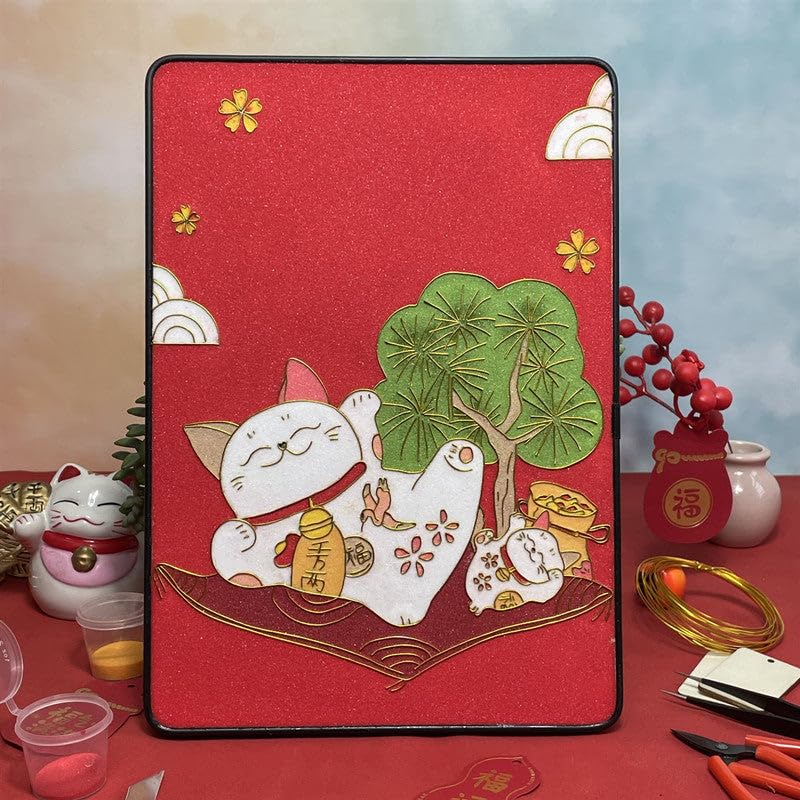 Fortune Cat, DIY Cloisonne Filigree Enamel Kit, with Tutorial& All Tools