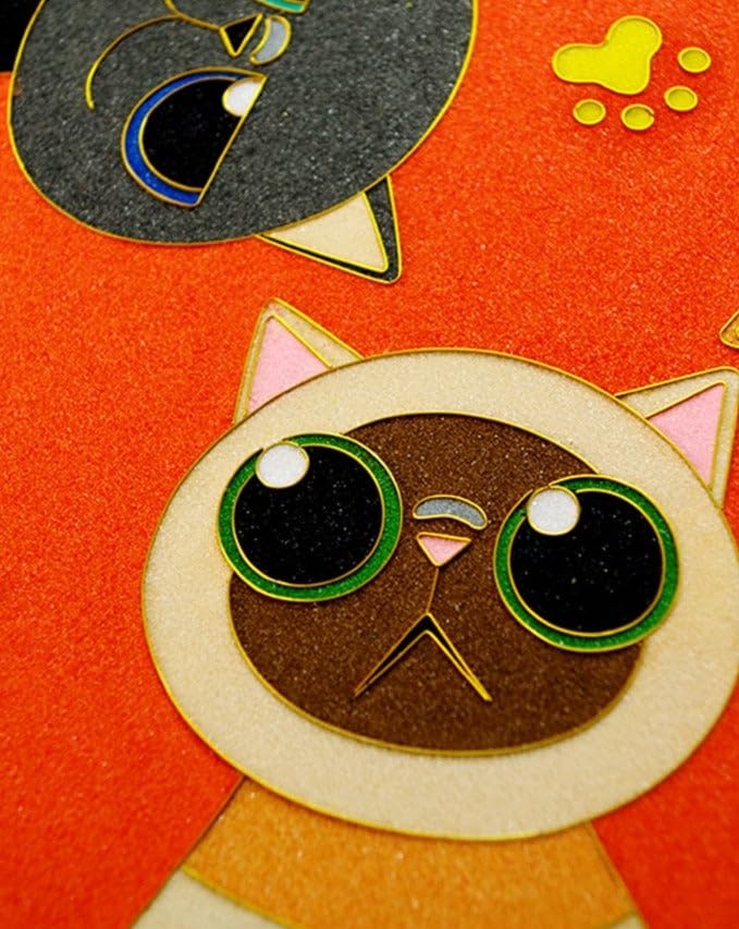 5 Cats, DIY Cloisonne Filigree Enamel Painting Kit, with Tutorial& All Tools