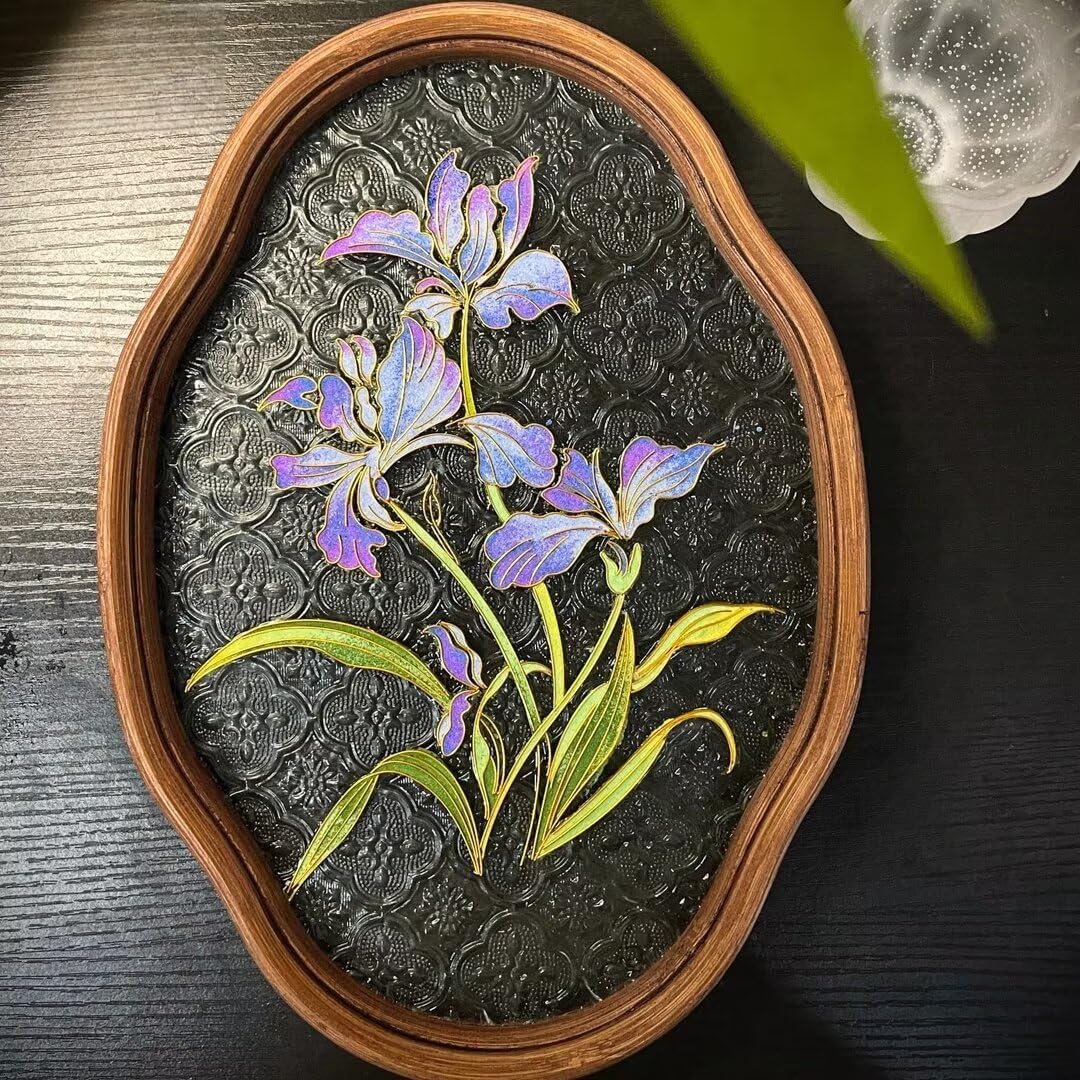 Filigree on Glass, DIY Cloisonne Filigree Enamel Painting Kit, with Tutorial& All Tools