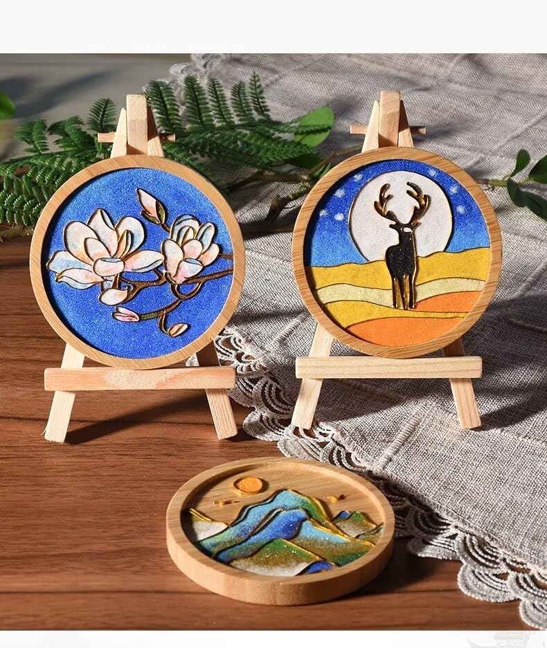 6PCs DIY Coasters Filigree Enamels Art with Epoxy Resin Unique Crafts Coaster DIY Kits Perfect Hobby for Adults Teens Elderly Handmade Home Decor Gifts