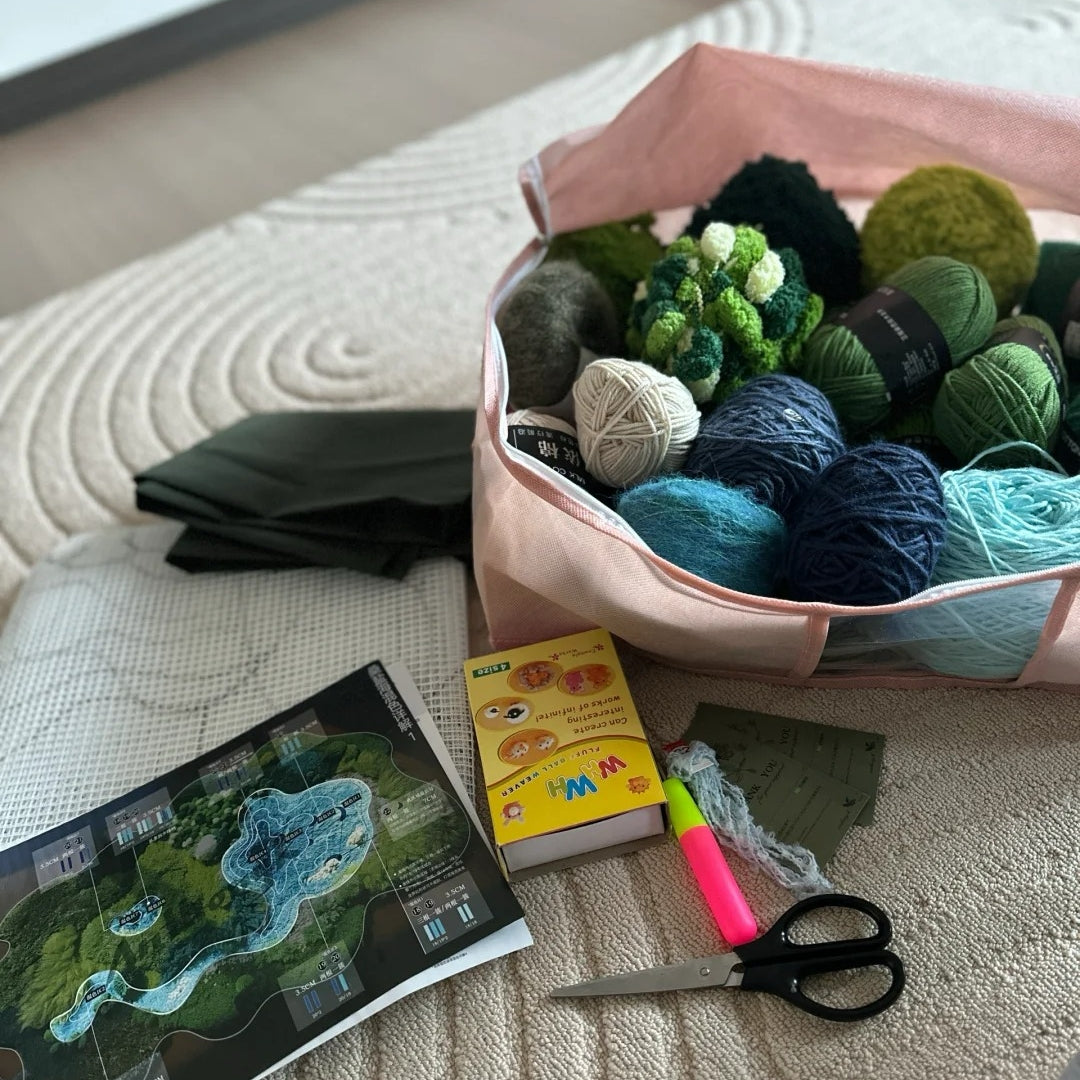 Salt Lake Moss Carpet, Latch Hook Kit, Beginner DIY Project with Tutorials