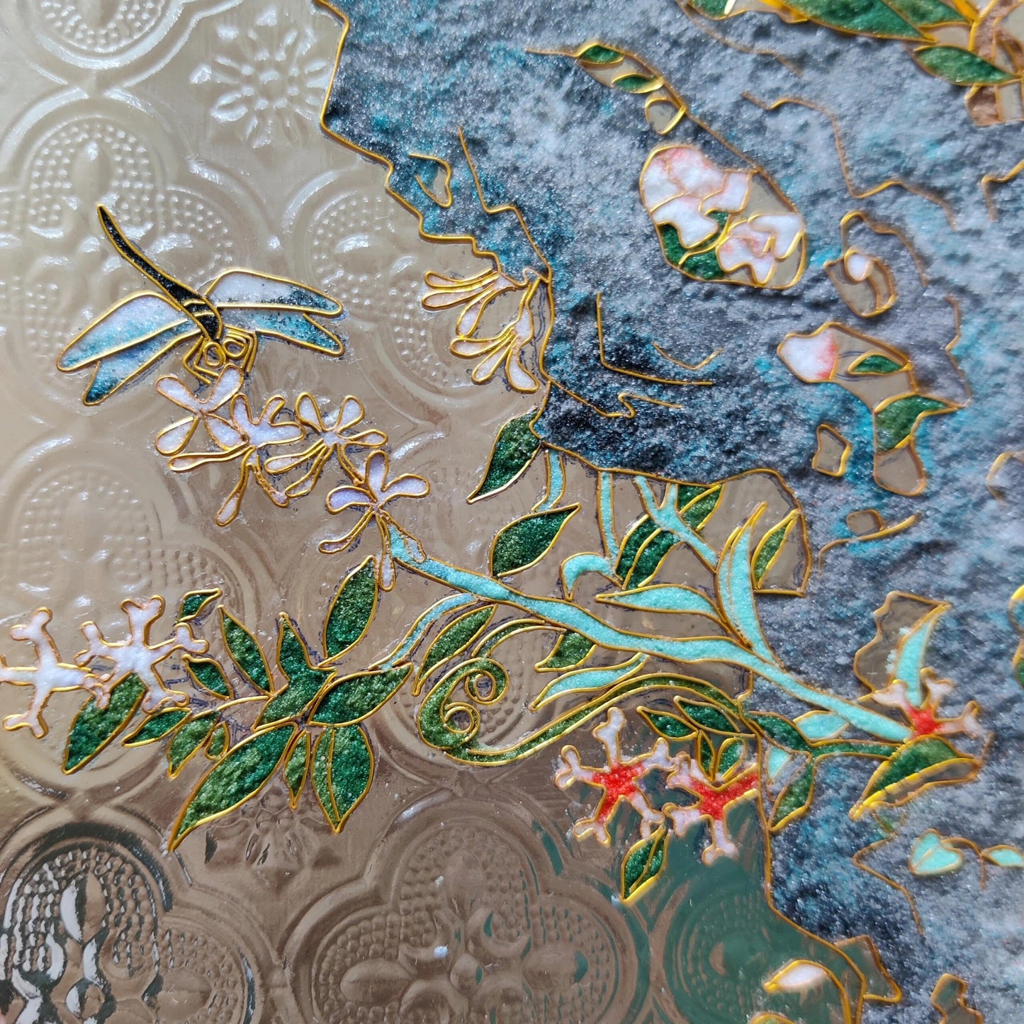 Oriental Garden Filigree on Glass, DIY Cloisonne Filigree Enamel Painting Kit, with Tutorial& All Tools