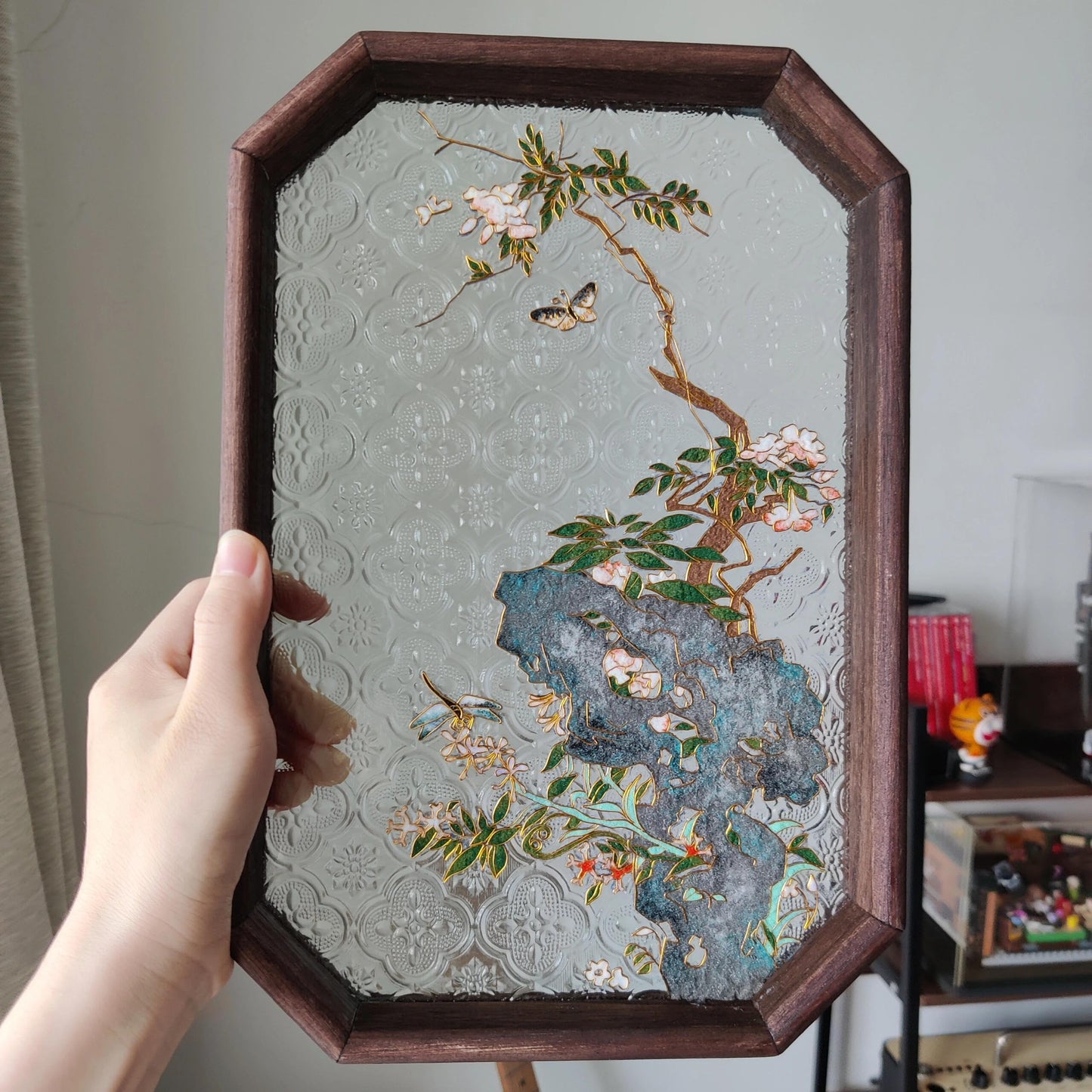 Oriental Garden Filigree on Glass, DIY Cloisonne Filigree Enamel Painting Kit, with Tutorial& All Tools