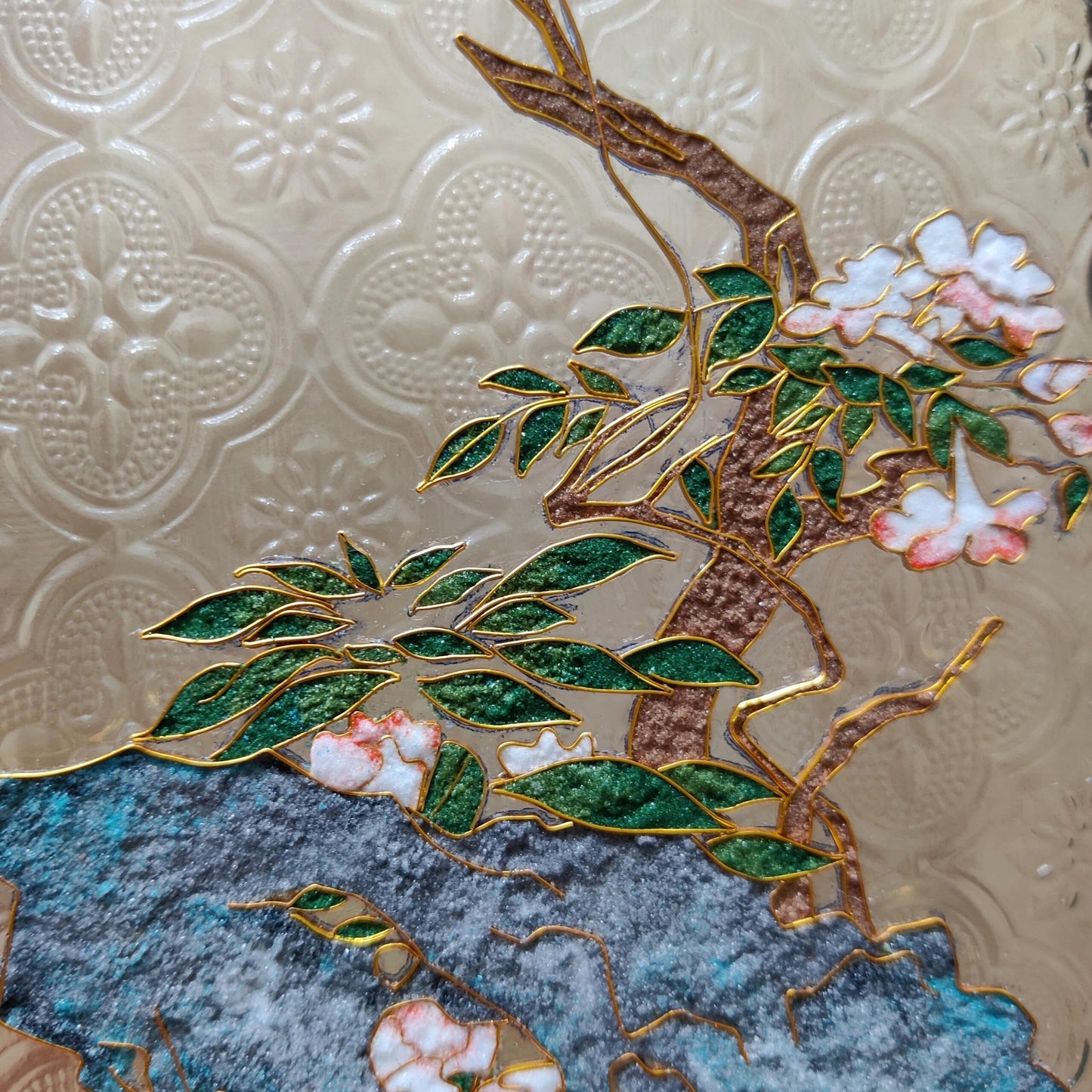 Oriental Garden Filigree on Glass, DIY Cloisonne Filigree Enamel Painting Kit, with Tutorial& All Tools