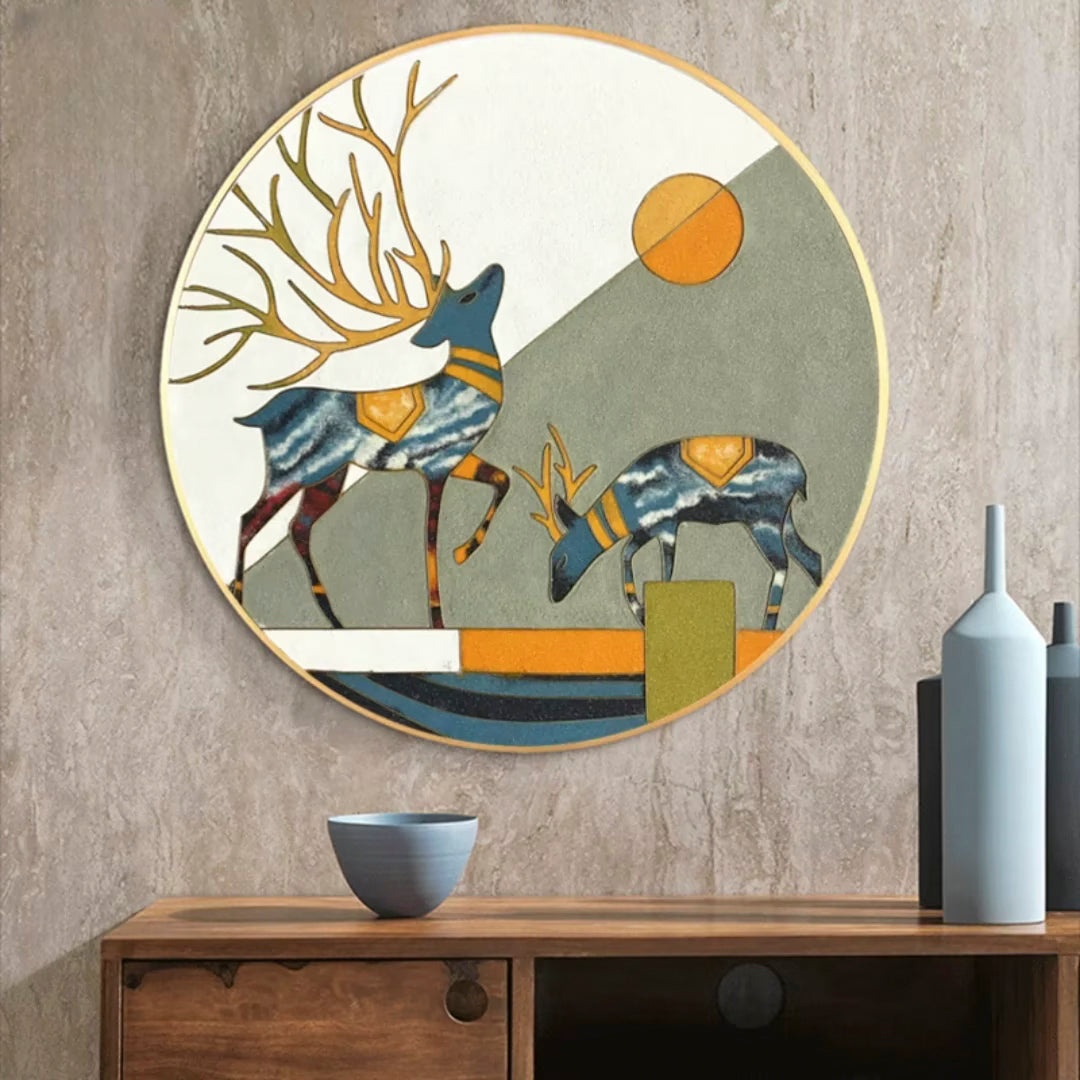 Modern Deers, DIY Cloisonne Filigree Enamel Painting Kit, with Tutorial& All Tools
