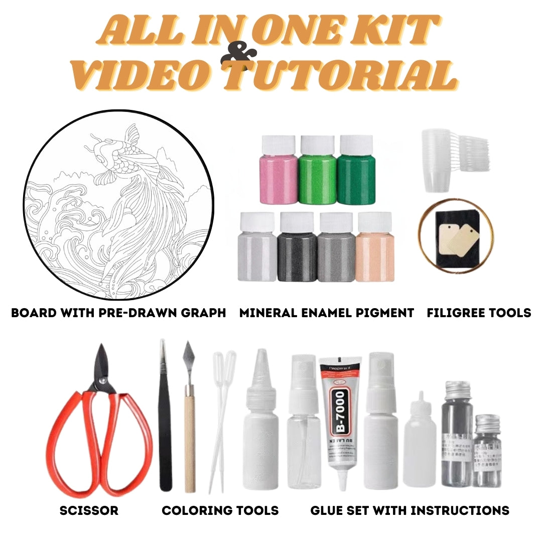 Little Prince, DIY Cloisonne Filigree Enamel Painting Kit, with Tutorial& All Tools