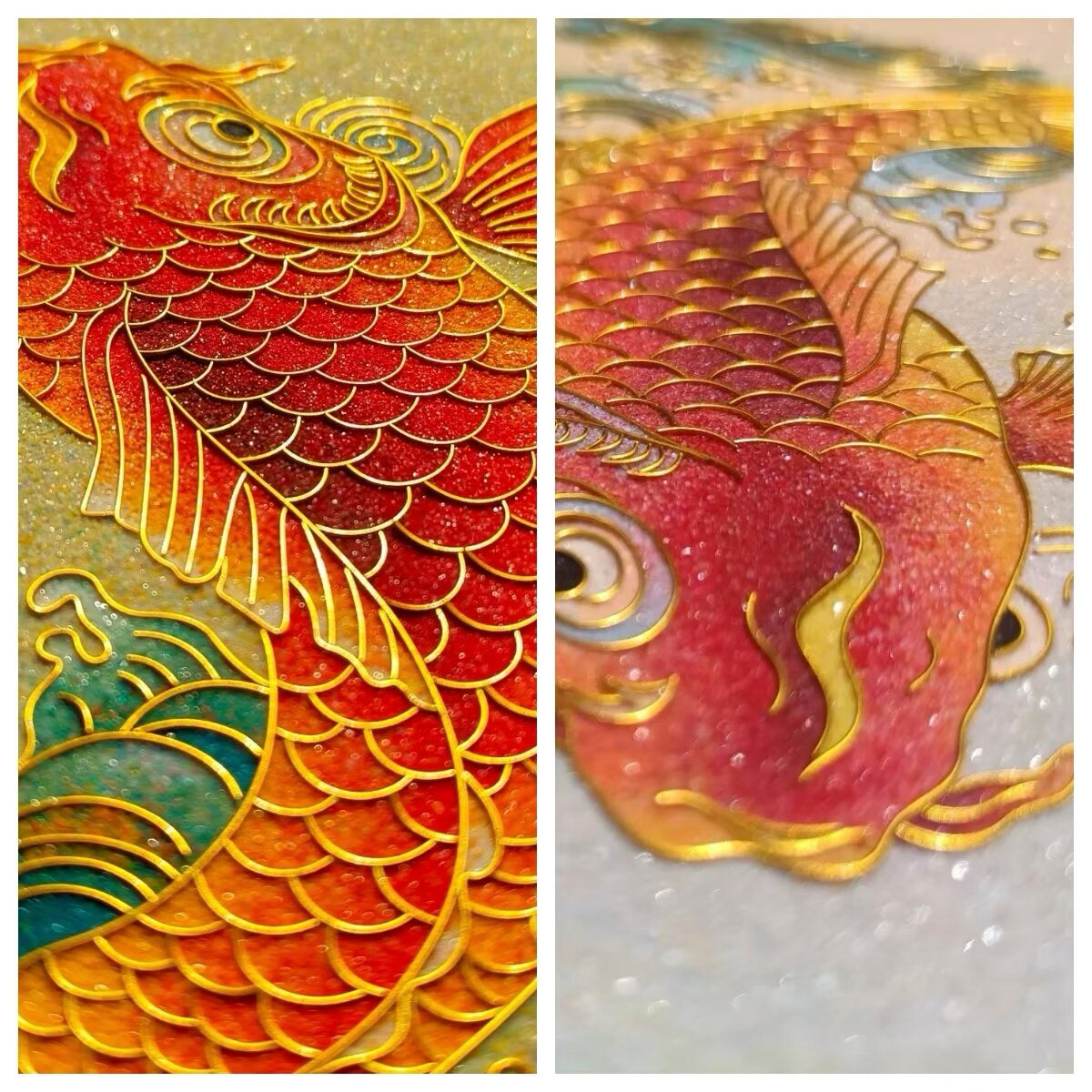 Taichi Koi Fish, DIY Cloisonne Filigree Enamel Painting Kit, with Tutorial& All Tools