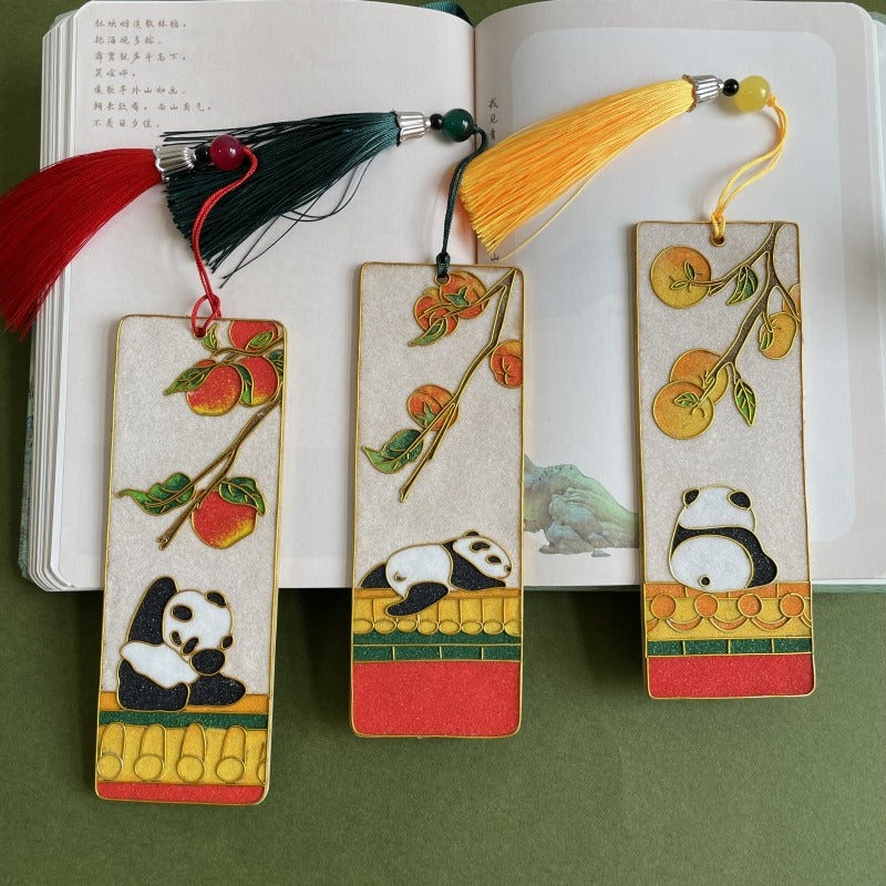 3PCs Panda Bookmarks, DIY Cloisonne Filigree Enamel Painting Kit, with Tutorial& All Tools