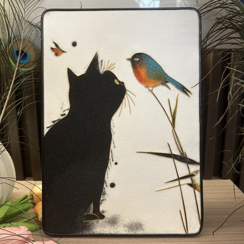 Black Cat, DIY Cloisonne Filigree Enamel Kit, with Tutorial& All Tools