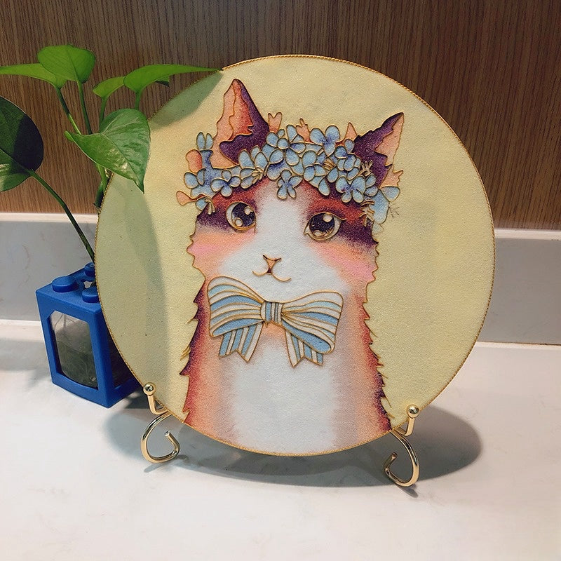 Lilac Cat, DIY Cloisonne Filigree Enamel Painting Kit, with Tutorial& All Tools
