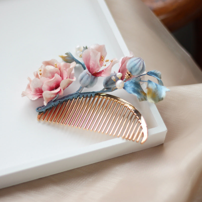 Flowers and birds, Handmade Silk Velvet Flower,Brooch/Hair Pin/Clip