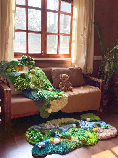 Moss Carpet, Latch Hook Kit, Beginner DIY Project with Tutorials