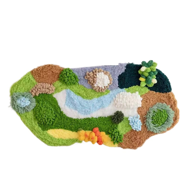 Latch Hook Kits DIY Moss Carpet Material Package Coaster Forest Handmade Mesh Cloth Decorative Painting Creative Gift Ins Handmade