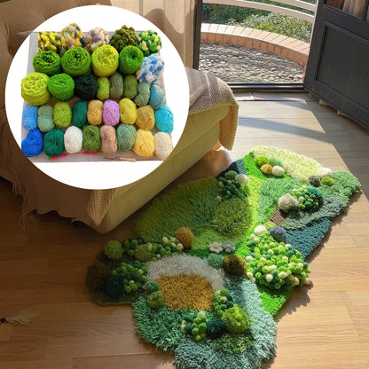 Moss Carpet, Latch Hook Kit, Beginner DIY Project with Tutorials