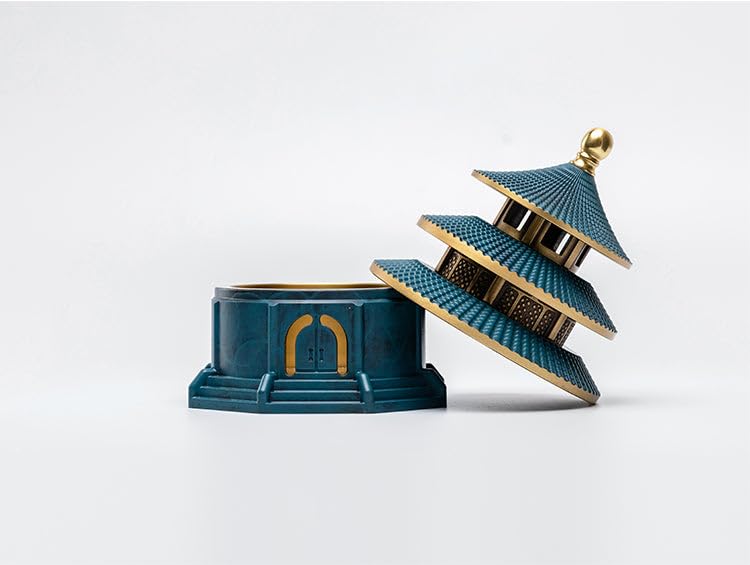 Tiantan Chinese Palace, Blue Copper Incense Burner,Home Decor Aromatherapy Ornament