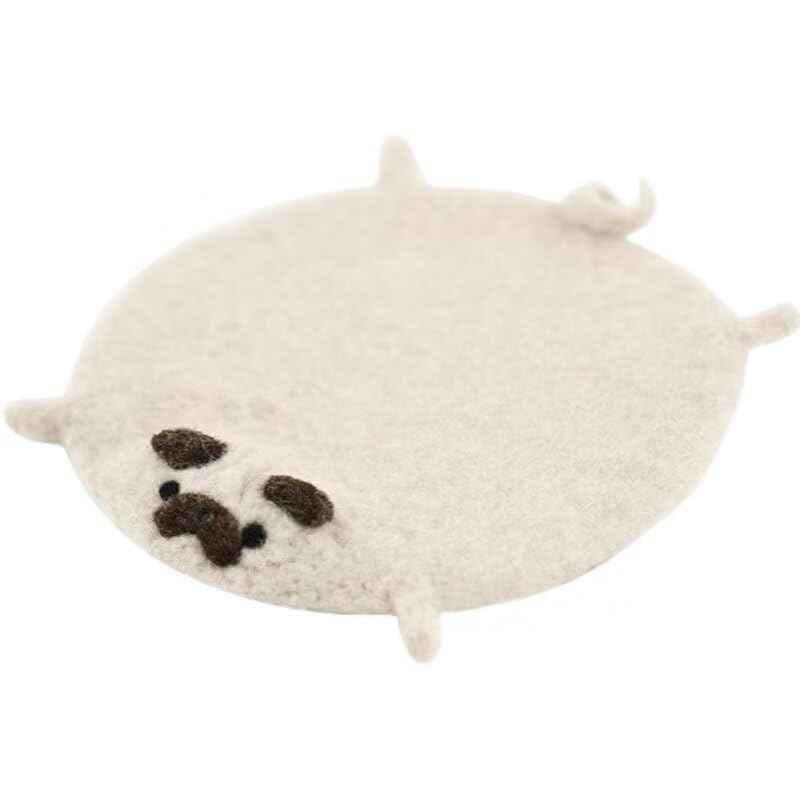 Needle Felting Kit,Starter,Flat Animal Cup Coaster,Felting Kit for Beginners Adult, Kids, Felting Supplies, Felting Pad, Felting Wool,Tutorial and Instruction