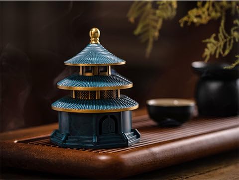 Tiantan Chinese Palace, Blue Copper Incense Burner,Home Decor Aromatherapy Ornament