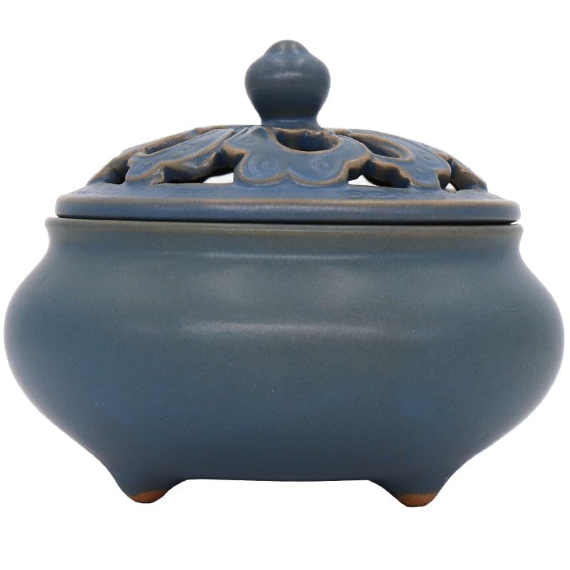 Three-Legged Blue Copper,Antique Incense Burner,Home Decor Aromatherapy Ornament