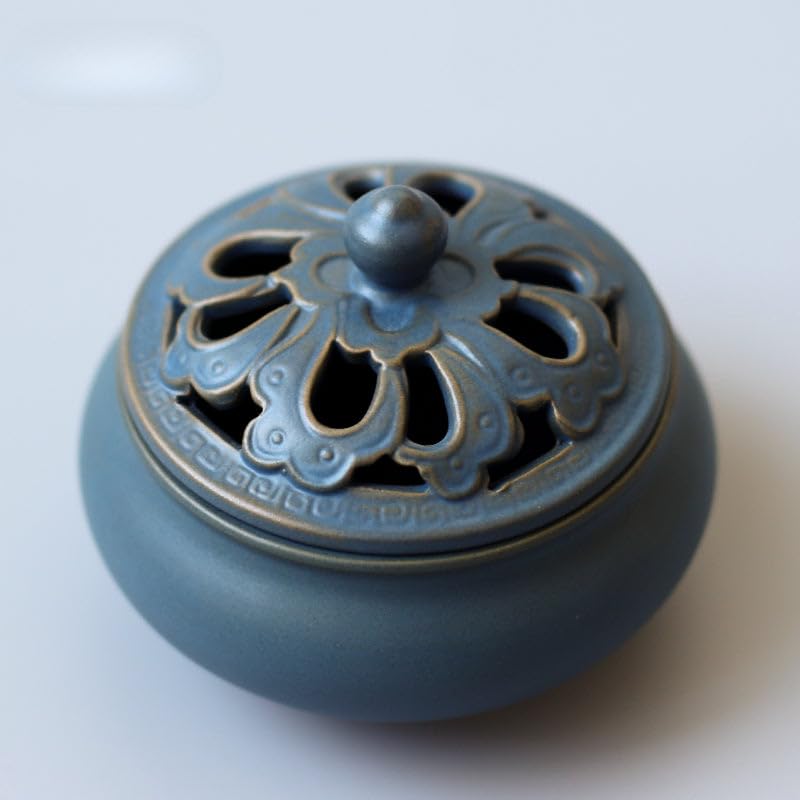 Three-Legged Blue Copper,Antique Incense Burner,Home Decor Aromatherapy Ornament