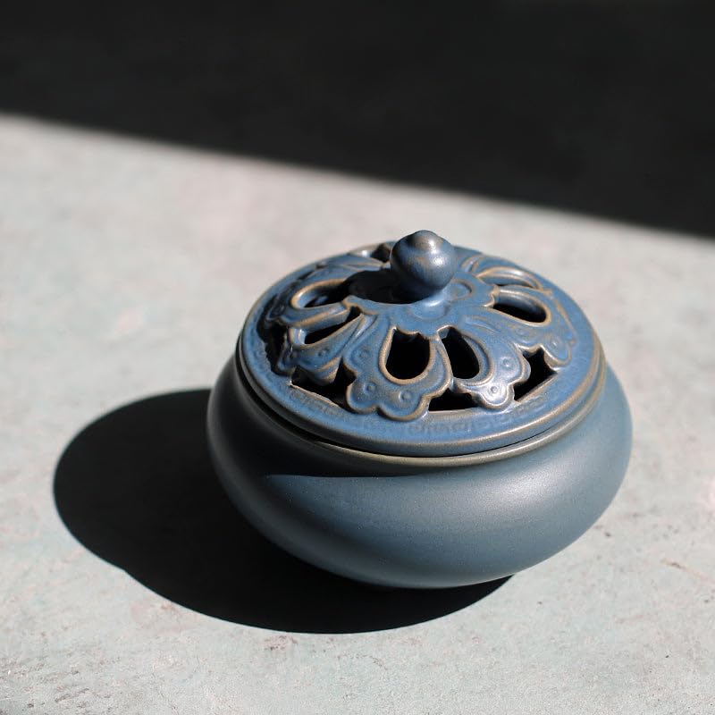 Three-Legged Blue Copper,Antique Incense Burner,Home Decor Aromatherapy Ornament