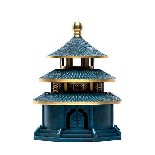 Tiantan Chinese Palace, Blue Copper Incense Burner,Home Decor Aromatherapy Ornament