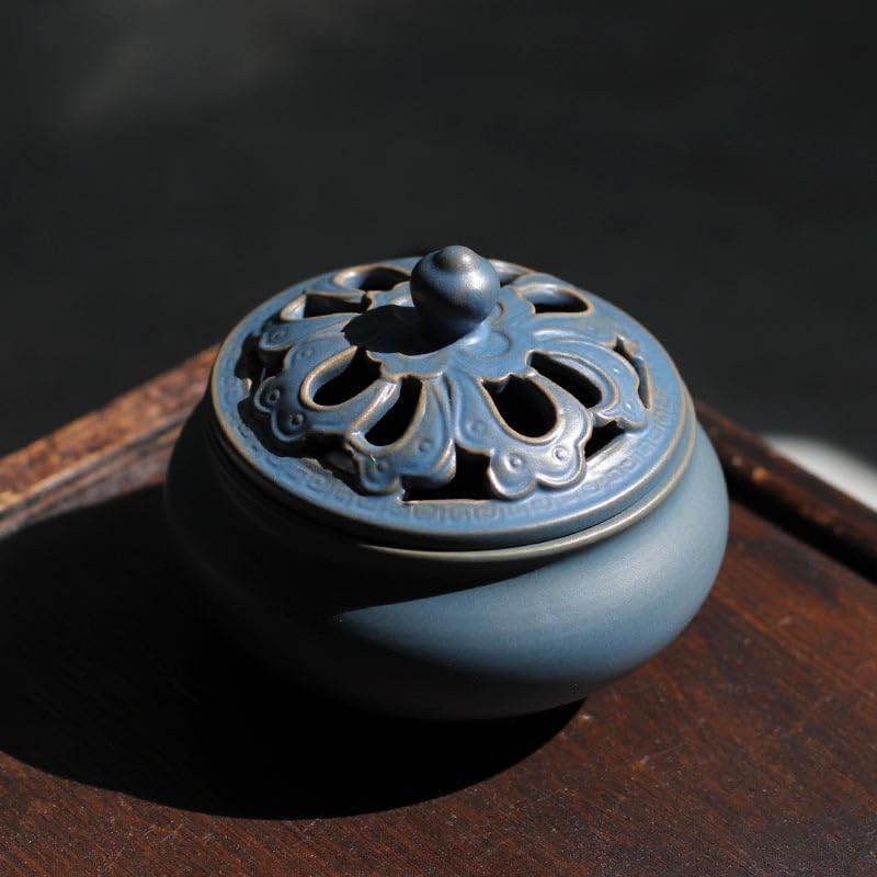 Three-Legged Blue Copper,Antique Incense Burner,Home Decor Aromatherapy Ornament