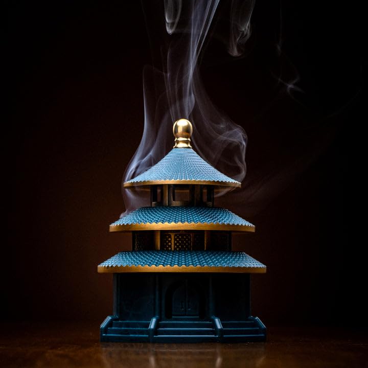 Tiantan Chinese Palace, Blue Copper Incense Burner,Home Decor Aromatherapy Ornament