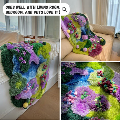 Lavender Moss Carpet, Latch Hook Kit, Beginner DIY Project with Tutorials