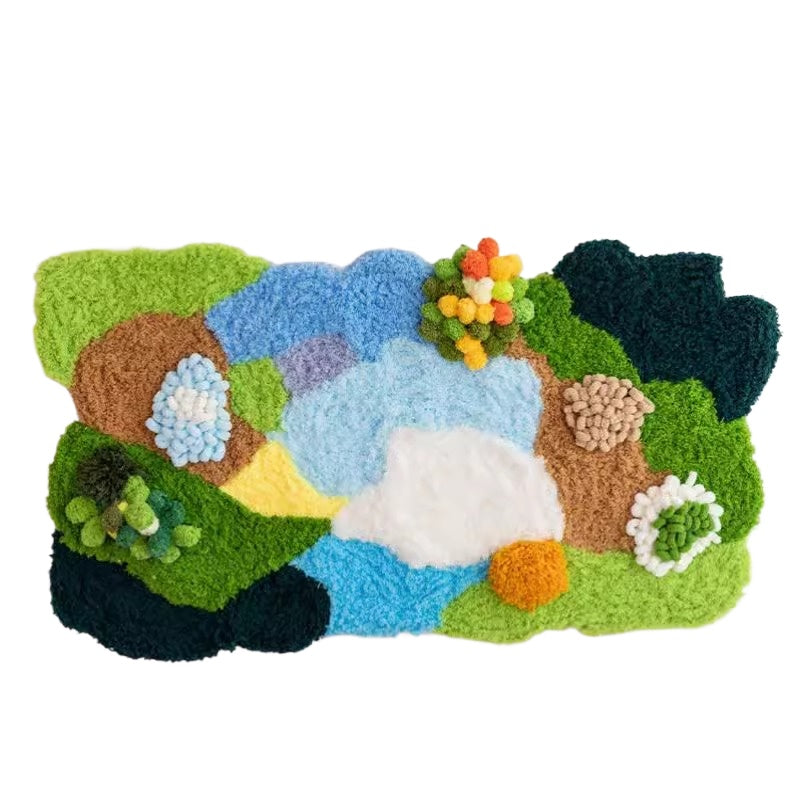 Latch Hook Kits DIY Moss Carpet Material Package Coaster Forest Handmade Mesh Cloth Decorative Painting Creative Gift Ins Handmade