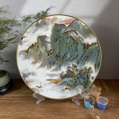 Mountains, DIY Cloisonne Filigree Enamel Painting Kit, with Tutorial& All Tools