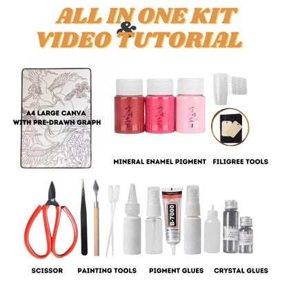 Little Astronaut, Beginner Cloisonne Enamel Filigree DIY Kit, with Tutorial& All Tools