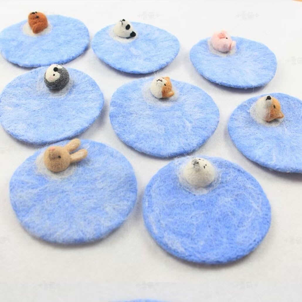 Needle Felting Kit,Starter,Animal Cup Coaster,Felting Kit for Beginners Adult, Kids, Felting Supplies, Felting Pad, Felting Wool,Tutorial and Instruction