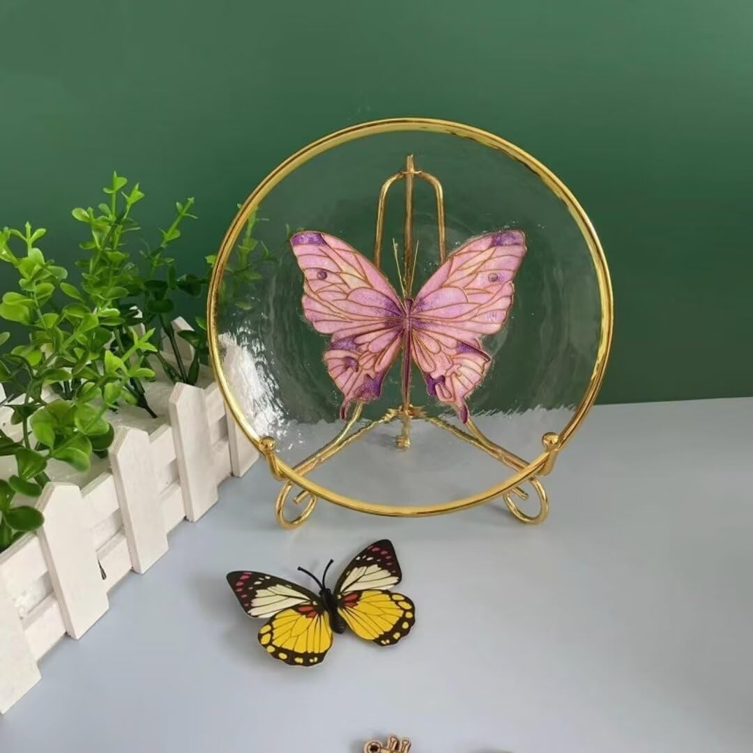 Cloisonne DIY Kit Suitable for Beginners,Lotus On Acrylic Plate,Home Decoration,Including All Tools,Paint by Numbers Kit,Pre-Drawn Painting for Adults and Kids,6" Diameter