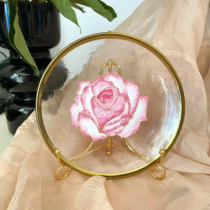 Cloisonne DIY Kit Suitable for Beginners,Lotus On Acrylic Plate,Home Decoration,Including All Tools,Paint by Numbers Kit,Pre-Drawn Painting for Adults and Kids,6" Diameter