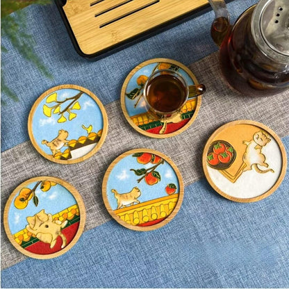 6PCs DIY Coasters Filigree Enamels Art with Epoxy Resin Unique Crafts Coaster DIY Kits Perfect Hobby for Adults Teens Elderly Handmade Home Decor Gifts