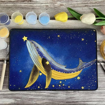 Whales, DIY Cloisonne Filigree Enamel Painting Kit, with Tutorial& All Tools