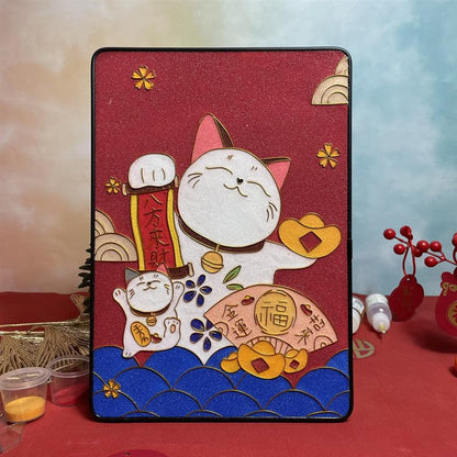 Fortune Cat, DIY Cloisonne Filigree Enamel Kit, with Tutorial& All Tools
