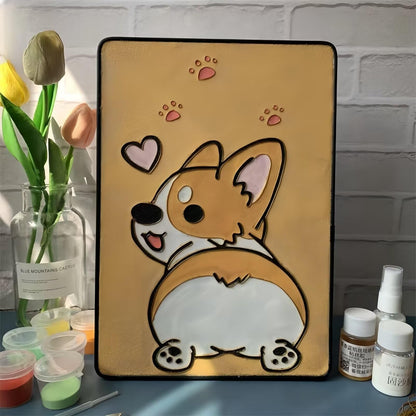 Dogs, DIY Cloisonne Filigree Enamel Kit, with Tutorial& All Tools