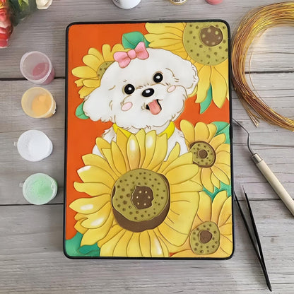 Dogs, DIY Cloisonne Filigree Enamel Kit, with Tutorial& All Tools