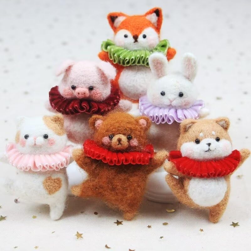 Needle Felting Kit,Starter,Dancing Animal,Felting Kit for Beginners Adult, Kids, Felting Supplies, Felting Pad, Felting Wool,Tutorial and Instruction