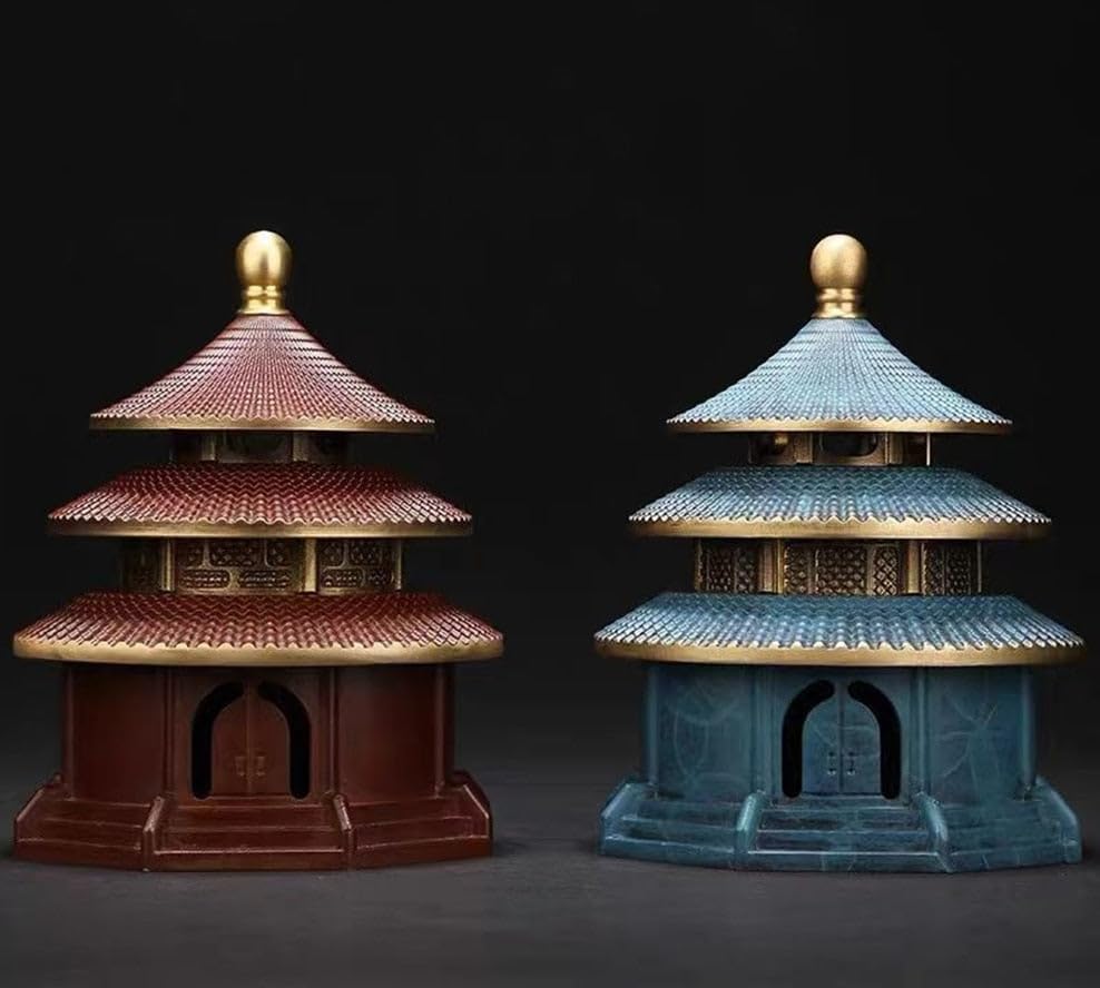 Tiantan Chinese Palace, Blue Copper Incense Burner,Home Decor Aromatherapy Ornament