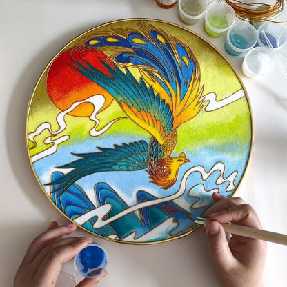 Phoenix,Beginner Cloisonné Enamel DIY Kit, with Tutorial& All Tools