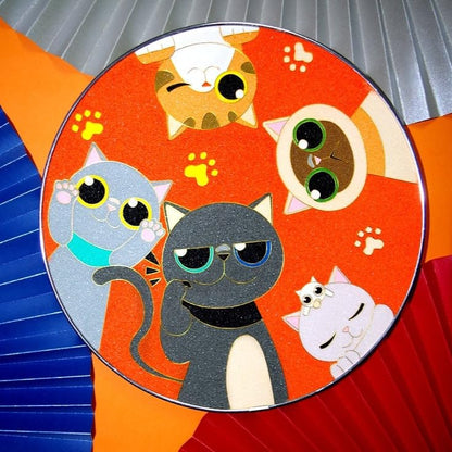 5 Cats, DIY Cloisonne Filigree Enamel Painting Kit, with Tutorial& All Tools