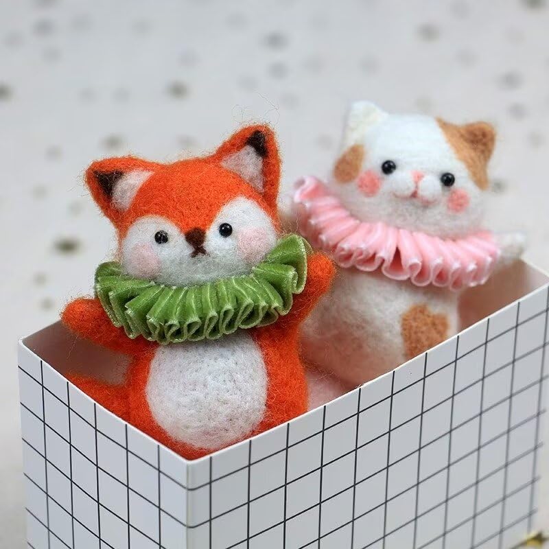 Needle Felting Kit,Starter,Dancing Animal,Felting Kit for Beginners Adult, Kids, Felting Supplies, Felting Pad, Felting Wool,Tutorial and Instruction